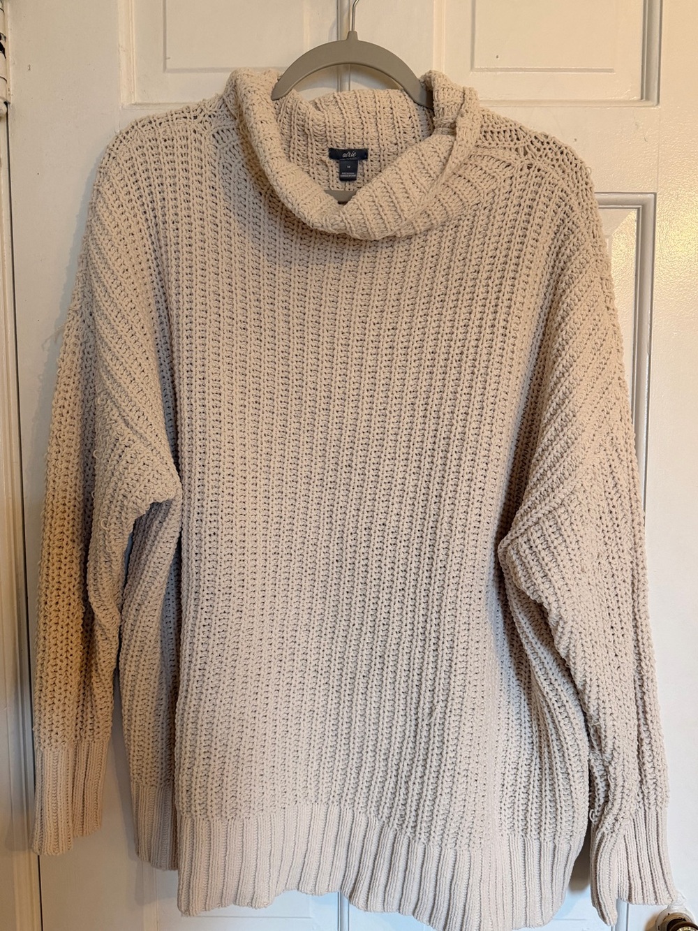 Aerie Cream Cowl Neck Oversized Sweater